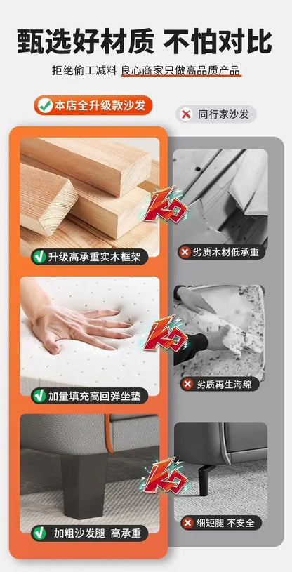 Italian light luxury cat claw cloth sofa small apartment living room double rental room bedroom apartment simple modern large so
