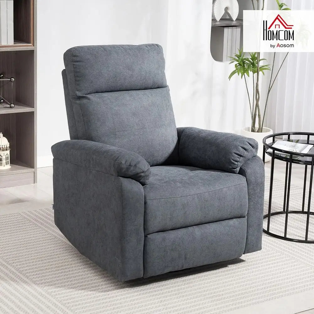 Modern Overstuffed Reclining Chair with Swivel and Rocking Features, Wide Glider Sofa with Pocket Spring and Pocket, Ideal for L