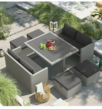 Outdoor rattan tables and chairs balcony rattan sofa courtyard leisure rattan art