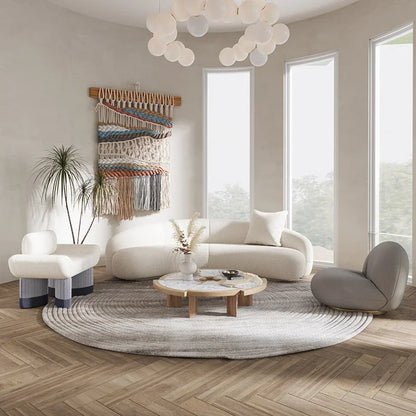Modern Minimalist White Half Circle Designer Couches Luxury Sofa Set Design Lounge Round Curved Sofa Couch