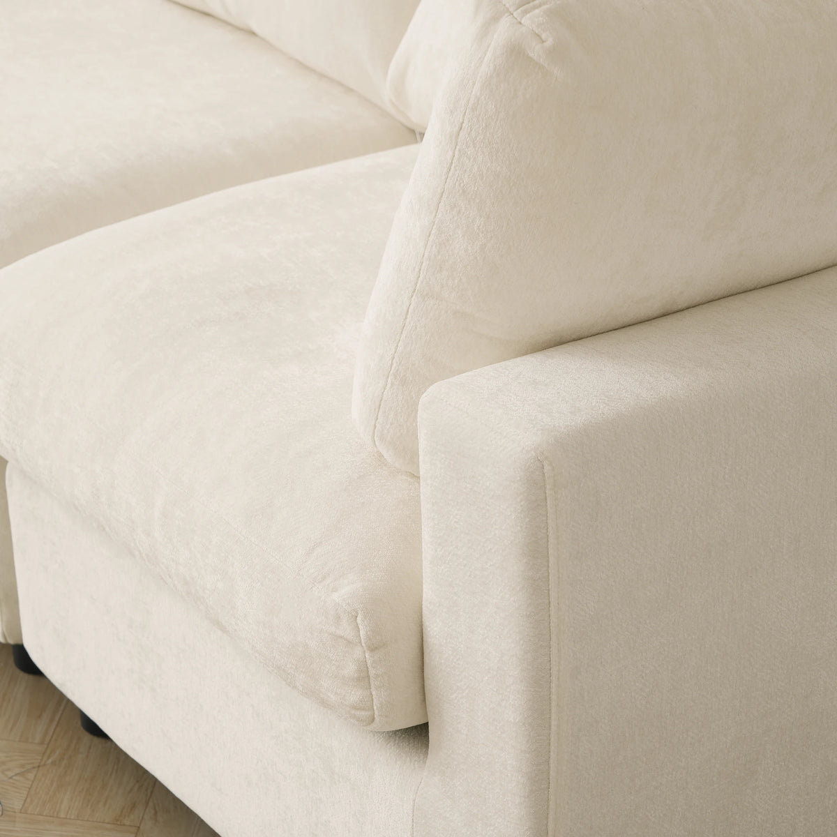 Sdorens Sectional Sofas for Living Room Modern Cloud Couch Chenille U-shaped Modular Sectional Sofa with Reversible Ottomans