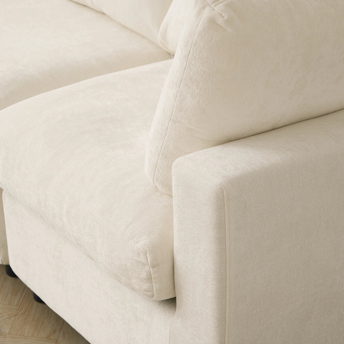 Sdorens Sectional Sofas for Living Room Modern Cloud Couch Chenille U-shaped Modular Sectional Sofa with Reversible Ottomans