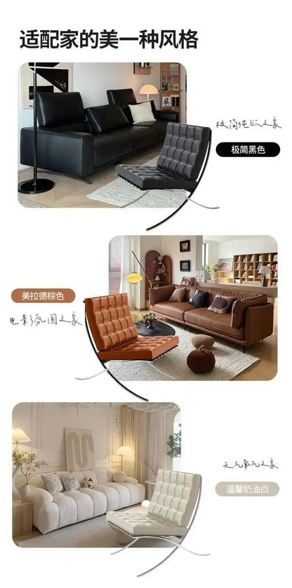 Barcelona Single Sofa Designer Lazy Sofa High-end Italian Living Room Sofa Chair Nordic Light Luxury Leisure Chair