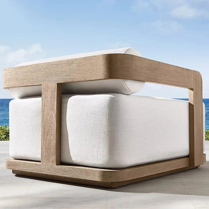 Teak outdoor sofa courtyard preservative wood furniture outdoor leisure sofa garden terrace old solid wood sofa chair