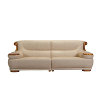 Modern minimalist, ebony leather sofa, new Chinese combination