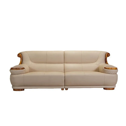 Modern minimalist, ebony leather sofa, new Chinese combination