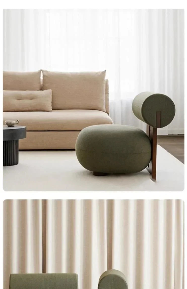 Nordic Backrest Chair Modern Solid Wood Luxury Single Sofa Balcony Tatami Lounge Chair Cloth Chair Living Room Furniture chaises