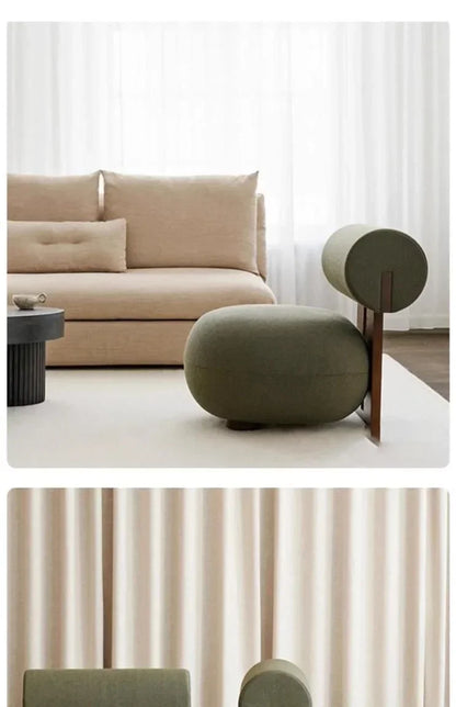 Nordic Backrest Chair Modern Solid Wood Luxury Single Sofa Balcony Tatami Lounge Chair Cloth Chair Living Room Furniture chaises