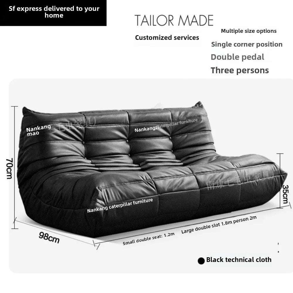 Caterpillar sofa three-person togo full sponge high rebound Internet celebrity living room leisure area sofa famous small sofa