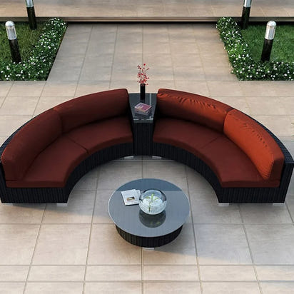 Living Room Combination Garden Sofas Courtyard Simple Lawn Coffee Table Garden Backrest Pe Rattan Furniture Sofá Jardín MHHYSF