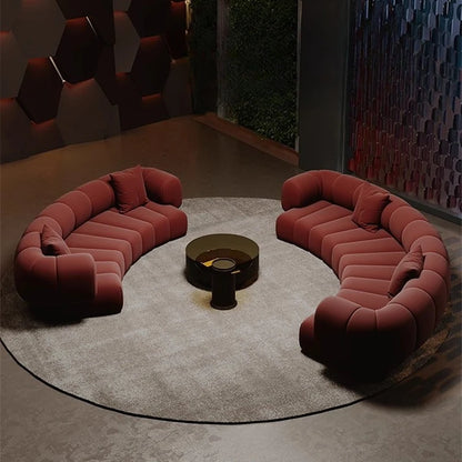#  Nordic Semi Circular Arc Sofa Modern Designer Beauty Salon Reception Office Sofa Hotel Rest Area Office Furniture Transat