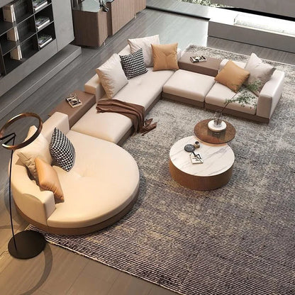 Italian minimalist Connelly leather sofa light luxury large and small apartment straight row three people first layer cowhide li
