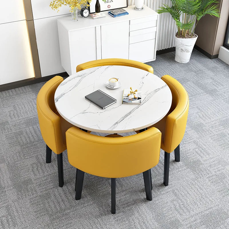 home dining table, Modern simple dining table, apartment rental room, leisure negotiation, reception table and chair combination