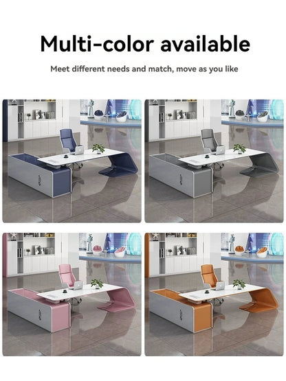 High End Luxury Modern L-shaped boss Executive Desk Furniture, Wooden Office Furniture, Executive Desk Design for Managers