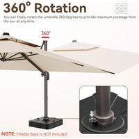 9x12 FT Patio Umbrella, Large Cantilever Rectangular Double Top Heavy Duty Offset Umbrellas with 360° Rotation, Outdoor shade