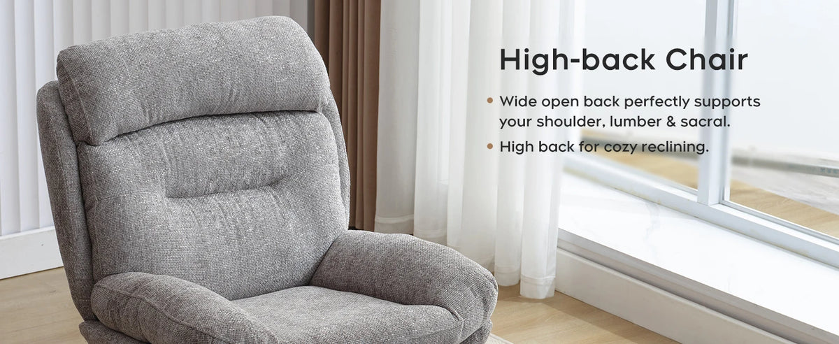 TODRANI 360° Swiveling Tilting Chenille Accent Chair with Ottoman Comfy Modern Armchair for Living Room Reading TV Lounge Chair