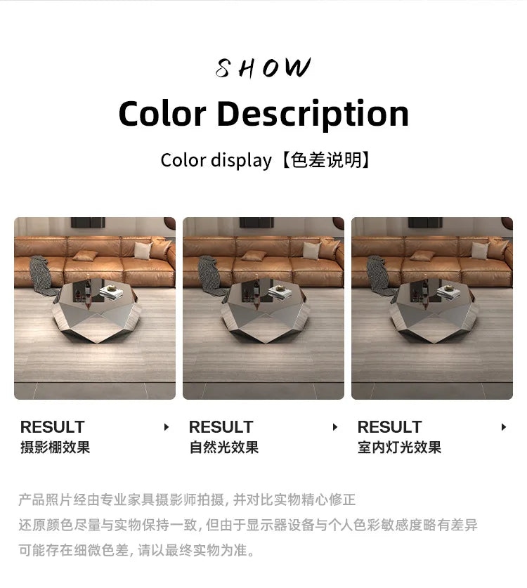 High End Living Room Home Designer Style, Light Luxury, Modern Minimalist, Irregular Stainless Steel Diamond Coffee Table