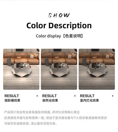 High End Living Room Home Designer Style, Light Luxury, Modern Minimalist, Irregular Stainless Steel Diamond Coffee Table