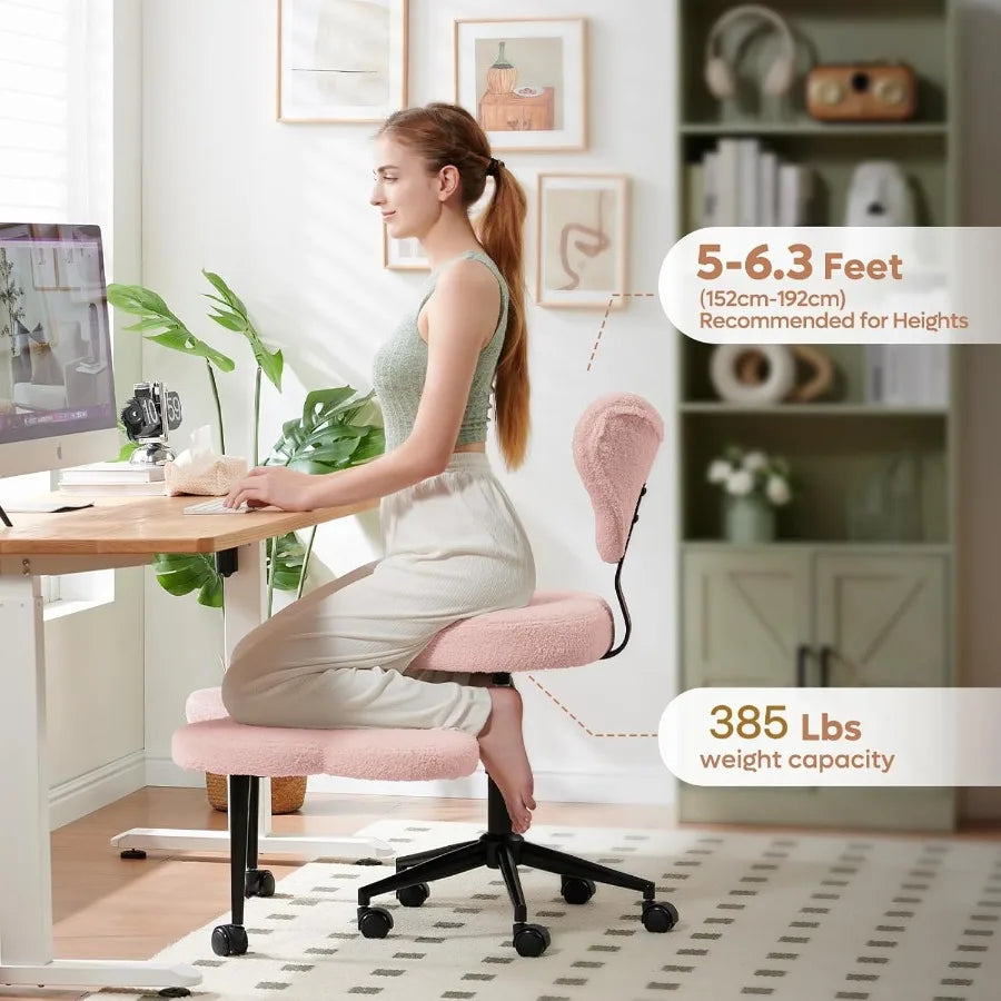 Ergonomic Cross Legged Chair with 360 Swivel and Wheels Height Adjustable Seat for ADHD Support Enhanced Lumbar Comfort Stylish