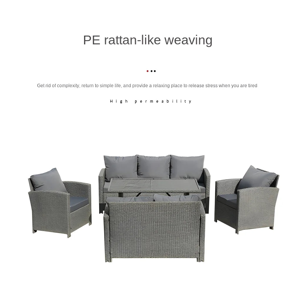 Cheap Waterproof and Sun-proof High Quality PE Rattan Leisure Sofa Set for Garden Party Resort Hotel