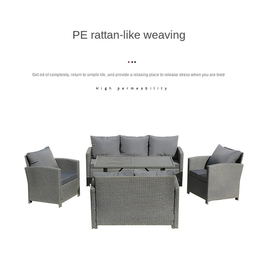 Cheap Waterproof and Sun-proof High Quality PE Rattan Leisure Sofa Set for Garden Party Resort Hotel