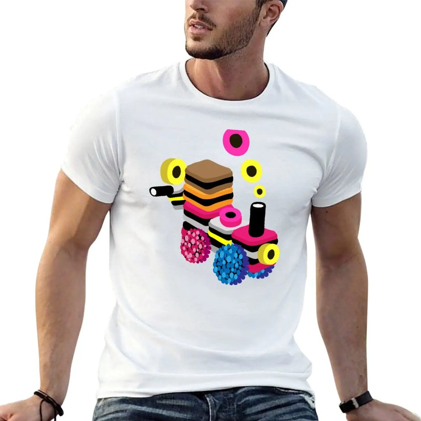 funny shirts t quality cotton t T-Shirt Allsorts man Train Liquorice high shirts