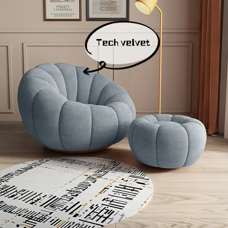 Modern Living Room Sofa Lambswool Pumpkin Sofa Chair Creative Home Balcony Swivel Lounge Chair Fitting Room Bedroom Single Sofas