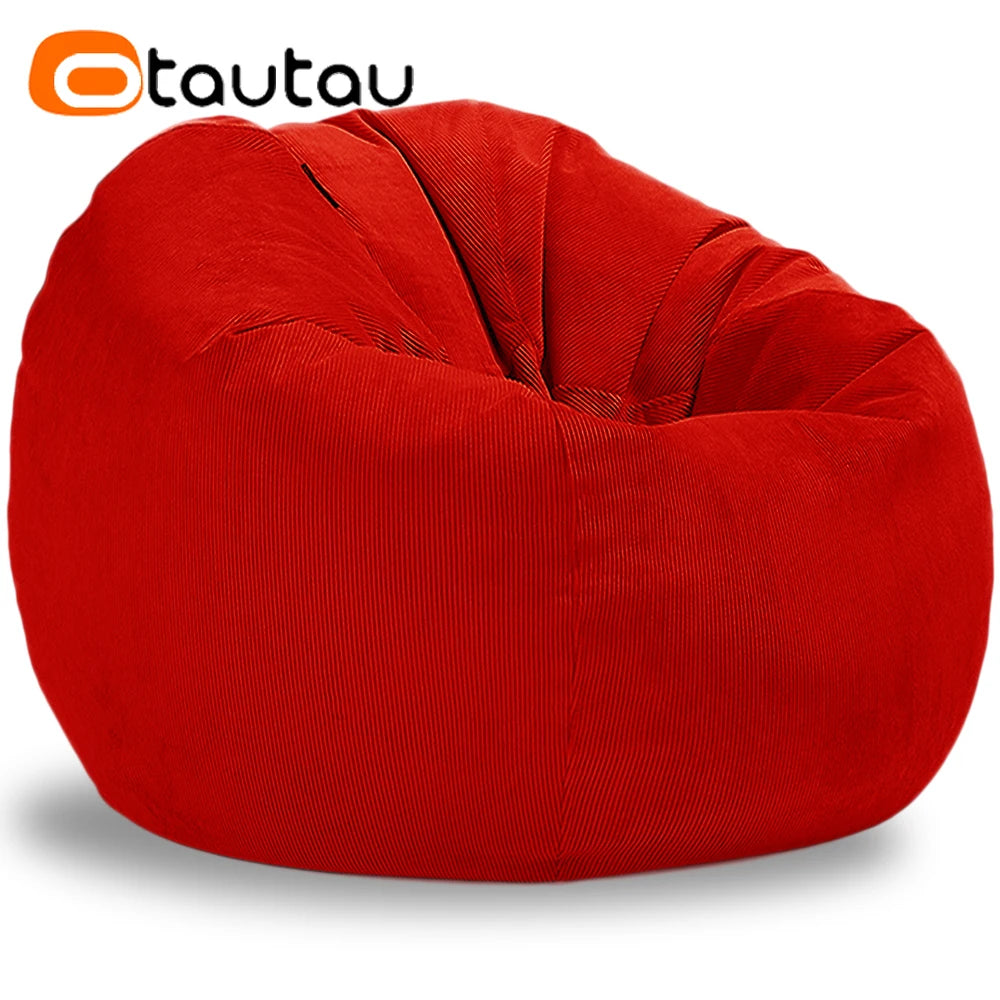 OTAUTAU Adults Children Corduroy Bean Bag Cover Without Filler Beanbag Pouf Chair Puff Salon Corner Seat Game Movie Sac DD005