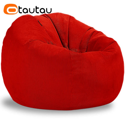 OTAUTAU Adults Children Corduroy Bean Bag Cover Without Filler Beanbag Pouf Chair Puff Salon Corner Seat Game Movie Sac DD005