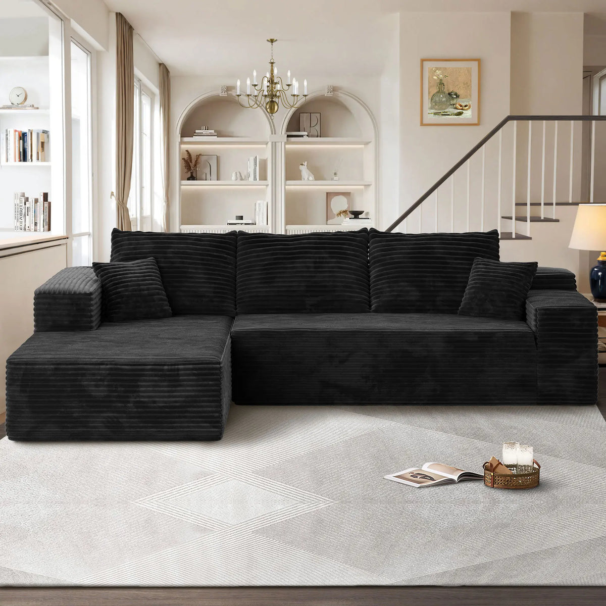 Modern Giant Memory Foam Vacuum-Compressed Sofa Bed Couch Built-Up Style for Living Room Bedroom Fabric Upholstery for Hotels