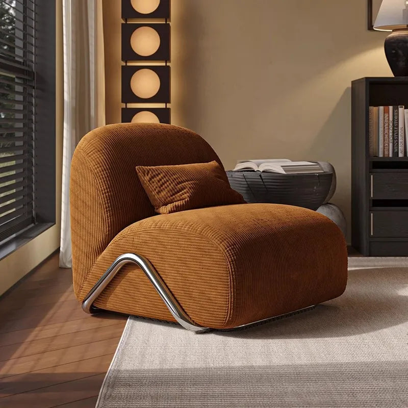 Light Luxury Leisure Chair Designer Recliner Modern Wabi Wind Balcony Single Chair Living Room Comfortable Lazy Single Sofa