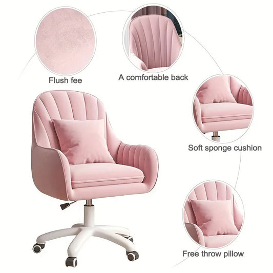 Computer Chair Bedroom Swivel Chair Comfortable Sedentary Girls Makeup Chair Dormitory Student Seat Chair Home Swivel Chair