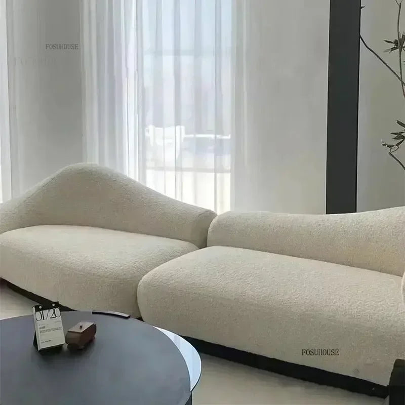 Modern Special-shaped Living Room Sofas Italian Fabric Velvet Sofas Creative Cloud Curved Sofas Living Room Furniture k