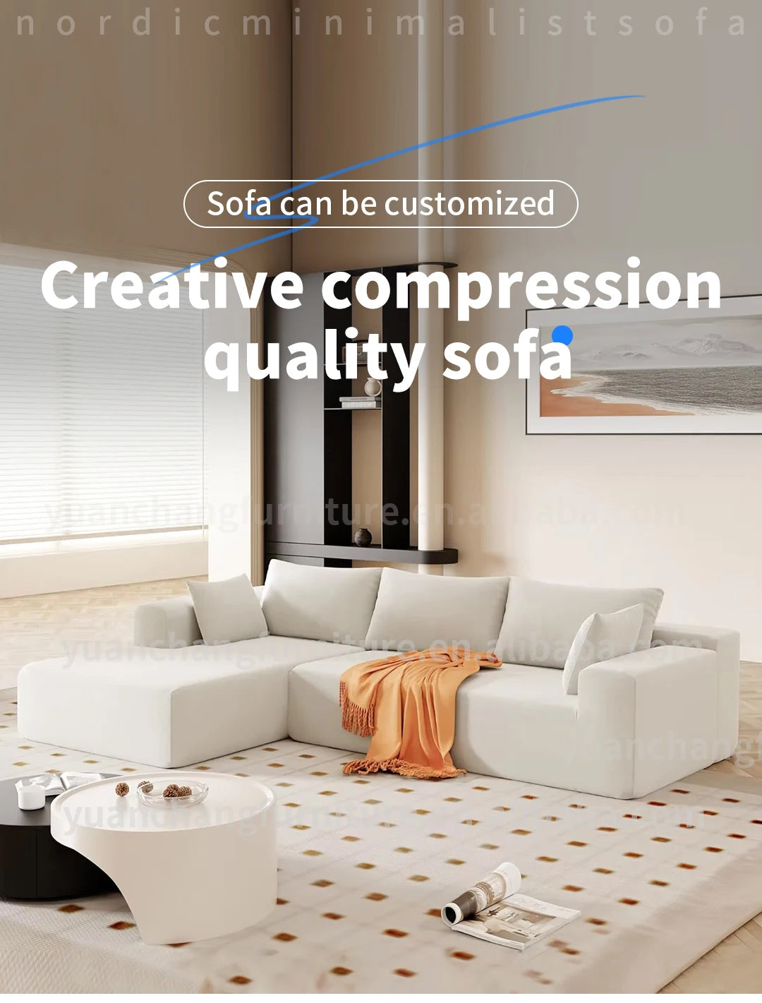 Vacuum Packaging Combination Sofa Luxury Living Room Baiyun Sofa Modular Compression Sofa Set Furniture