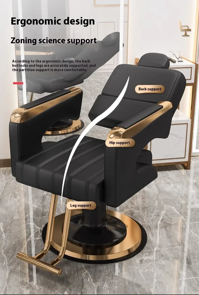 2025 Luxury Personalized Chair Barber Classic Hydraulic Reclining Release Salon Chair Leg Rest Professional Barberia Furniture