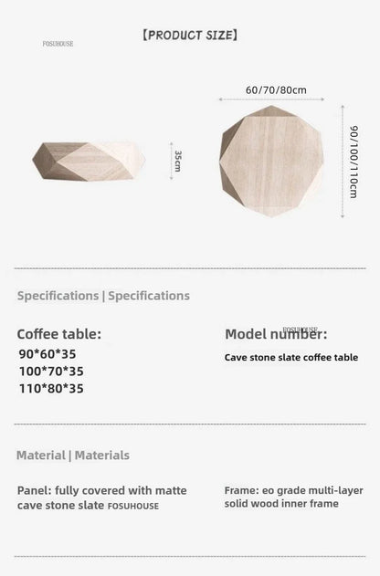 Luxury Rock Board Coffee Tables Villa Living Room Tea Table for Living Room Furniture High-grade Luxurious Side Table