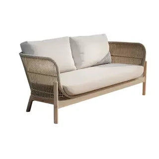 Nordic solid wood outdoor leisure rattan antiseptic wood sofa waterproof and sunscreen courtyard model room teak furniture