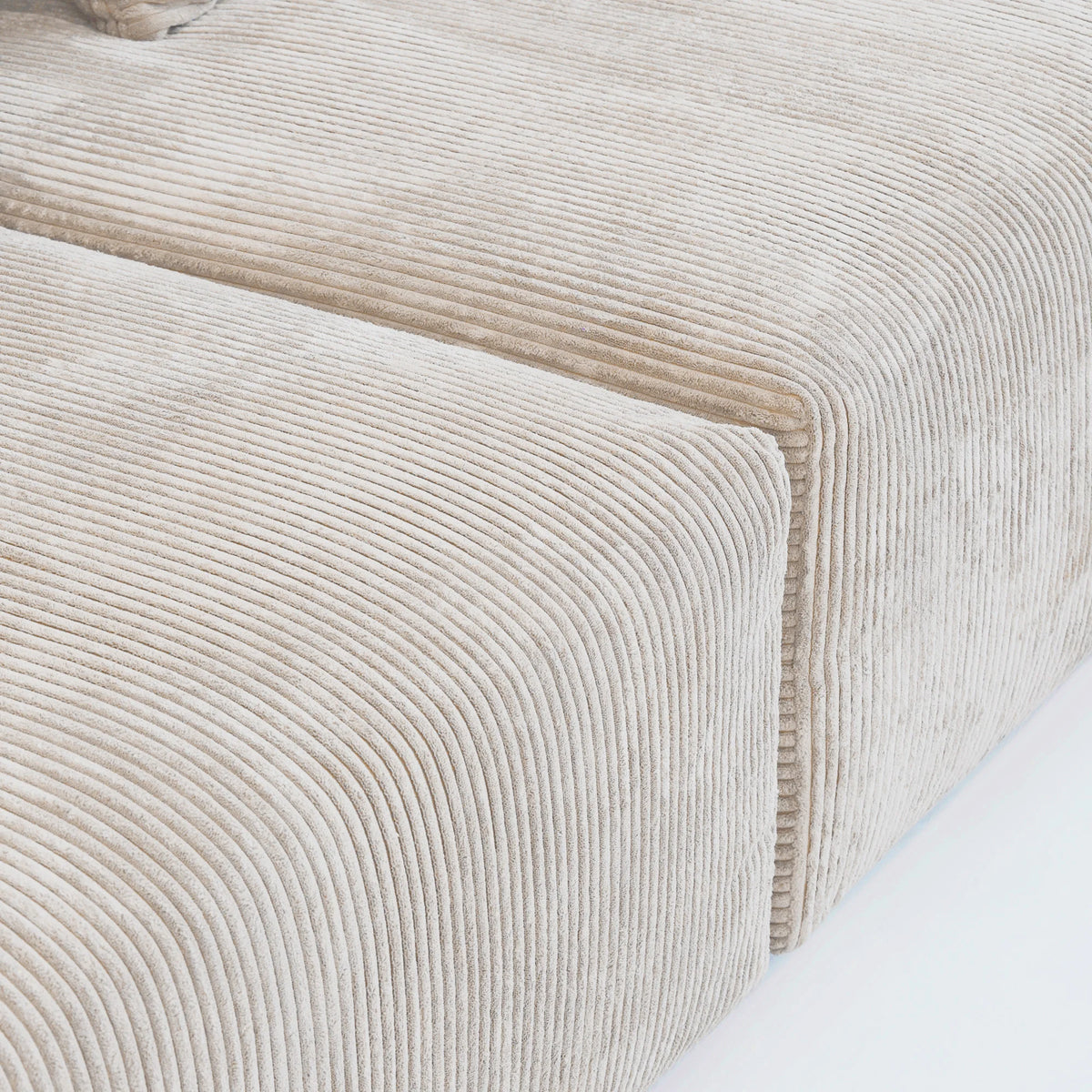 Sdorens 141.73'' L Shape Sectional Sofa Corduroy Fabric Couches Oversized 3 Seater Couch with 1 Ottomans for Living Room Set