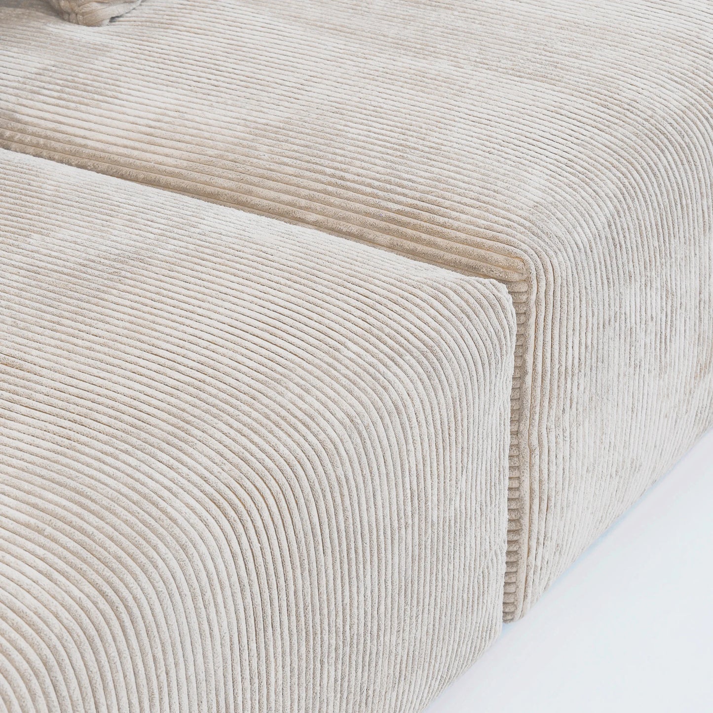 Sdorens 141.73'' L Shape Sectional Sofa Corduroy Fabric Couches Oversized 3 Seater Couch with 1 Ottomans for Living Room Set