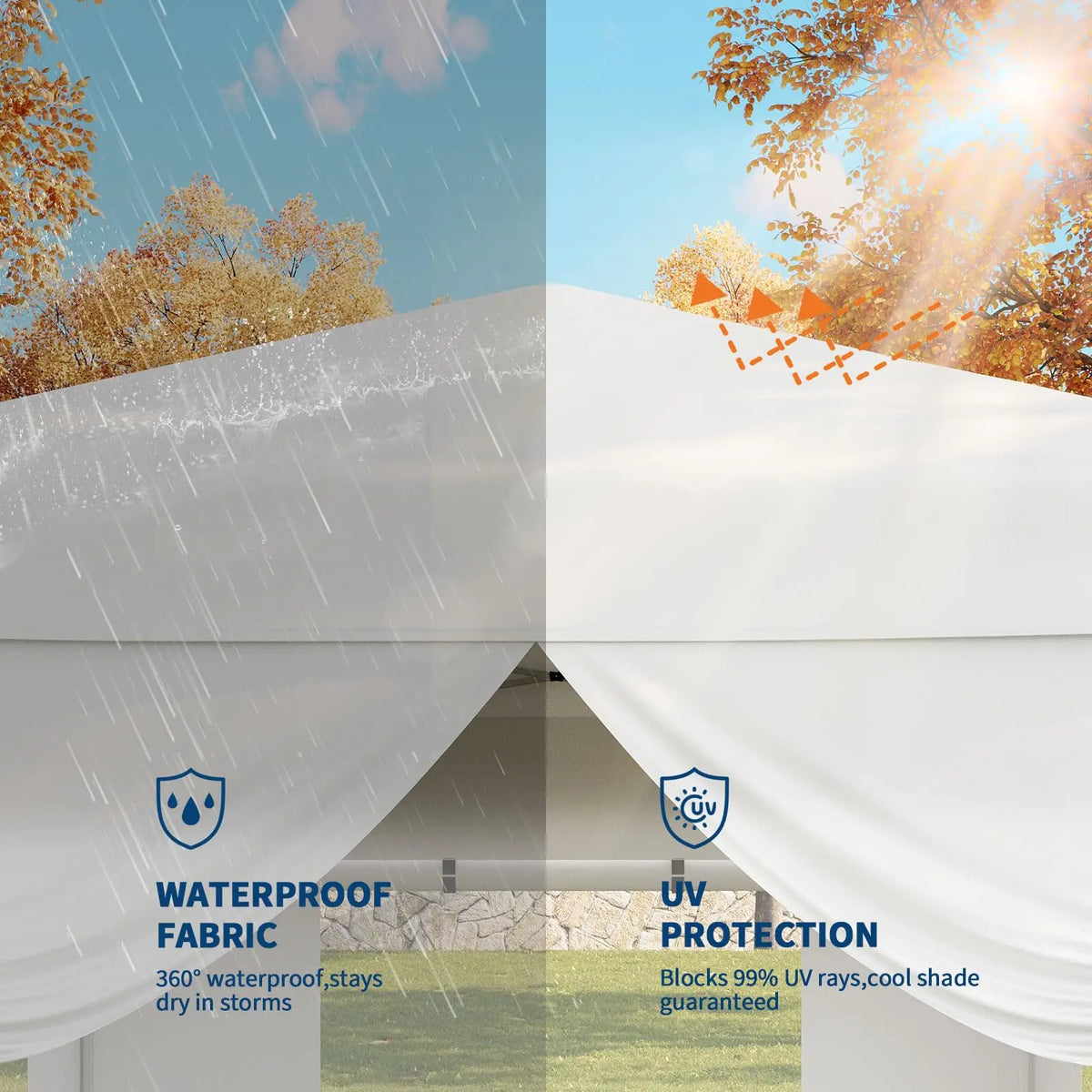 10x10FT Pop Up Canopy Tent With Sidewalls & Sandbags Heavy Duty Event Gazebo Portable Outdoor Sun Shade For Party Vendor Camping