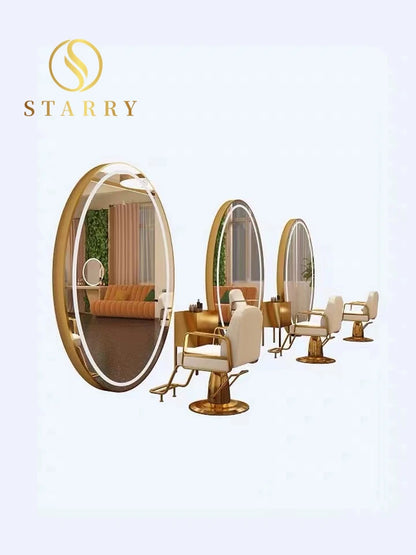 Customized Luxury Hair Salon Wall-mounted Mirror Modern Style Multi-shape Large Wall Mirror