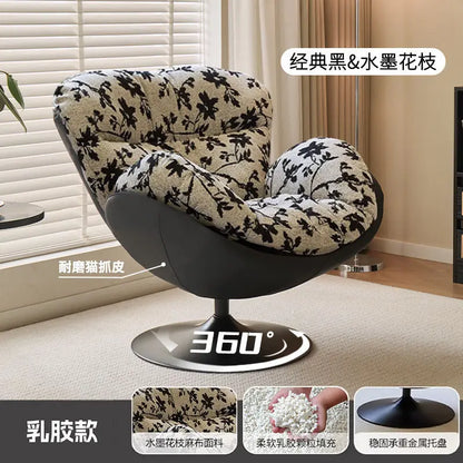 Nordic Luxury 360 Degree Rotating Egg Lazy Rocking Chair Leisure Single Sofa for Balcony Living Room Comfortable Relax Lounge