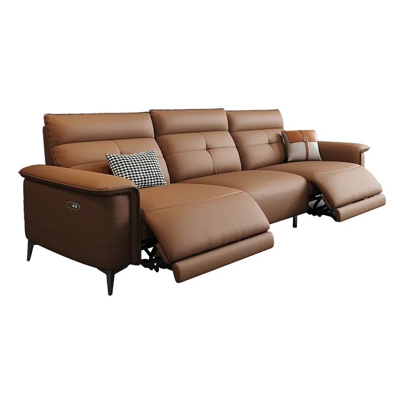 Vintage European Reclining Sofa Leather Office Designer Italiano Couch Adjustable Height Adults Sofa Inflavel Indoor Furniture