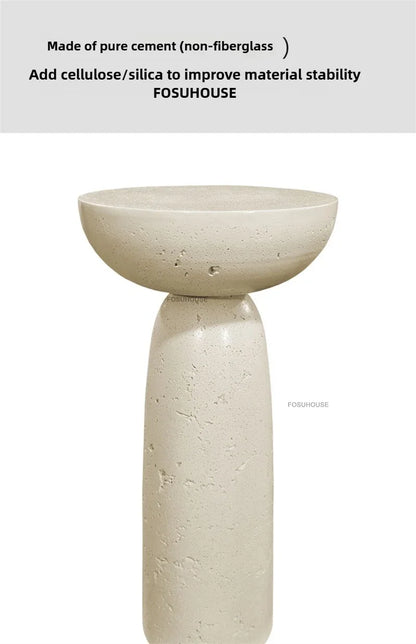 Small Apartment Stone Round Side Tables Wabi-sabi Style Cement Coffee Tables Designer Medieval Style Tea Table Home Furniture