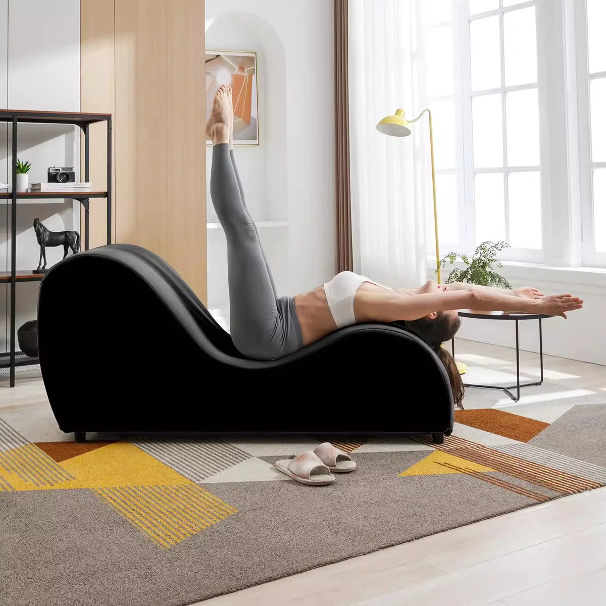 Hotel Bedroom Couple Lounge Chaise Sofa, Casual Reclining Love Seat, Modern Intimacy Chair for Couples