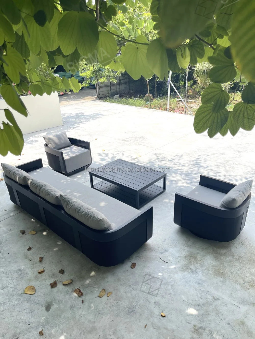 Sigma Designer Aluminum Furniture with Cushions Sofa Set Living Room Garden Patio Hotel Sectional Outdoor Sofa