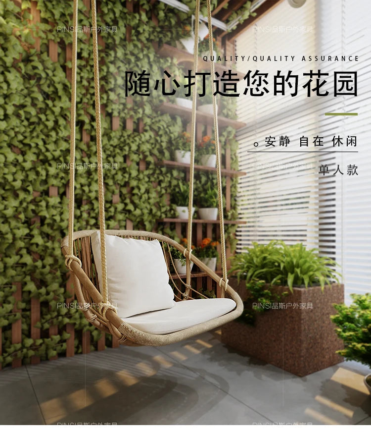 MJY hanging basket rattan chair single double swing sofa indoor cradle ceiling rattan chair