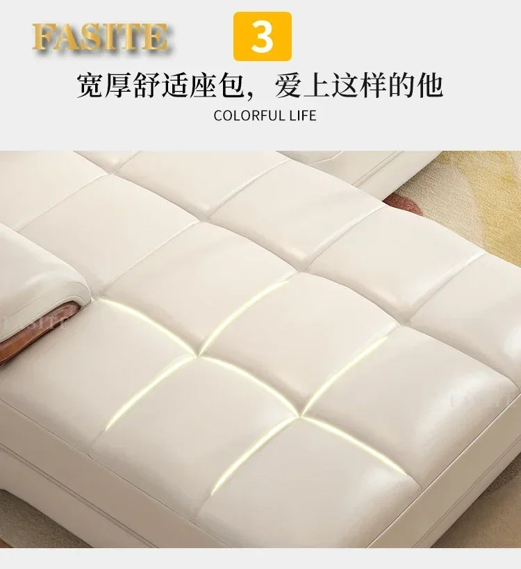 Long - lasting Genuine leather sofa, cowhide top layer, large and small unit, living room corner combination