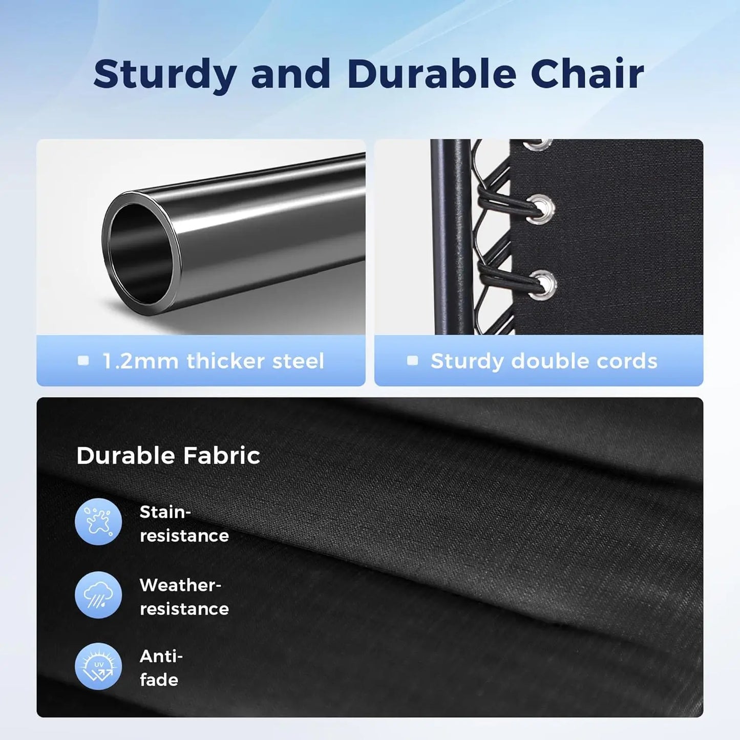 Oversized XXL Padded Zero Gravity Lounge Chair 30" Wide Seat Anti Gravity Lawn Chair Foldable Recliner Outdoor Camp Chair·New