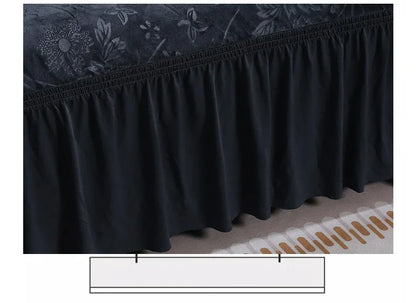 Elegant Stretchable Sofa Cover with Skirt for 1/2/3/4 Seater Soft Velvet Non-Slip Elastic Luxury Solid Color